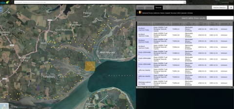 Coastal survey data on the NBN gateway - click to enlarge
