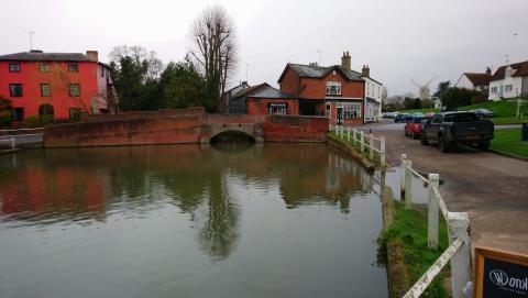 Finchingfield, Essex - a village often subject to localised flooding. Beavers are holding back water on the brook above the village. Photo: Essex Wildlife Trust.